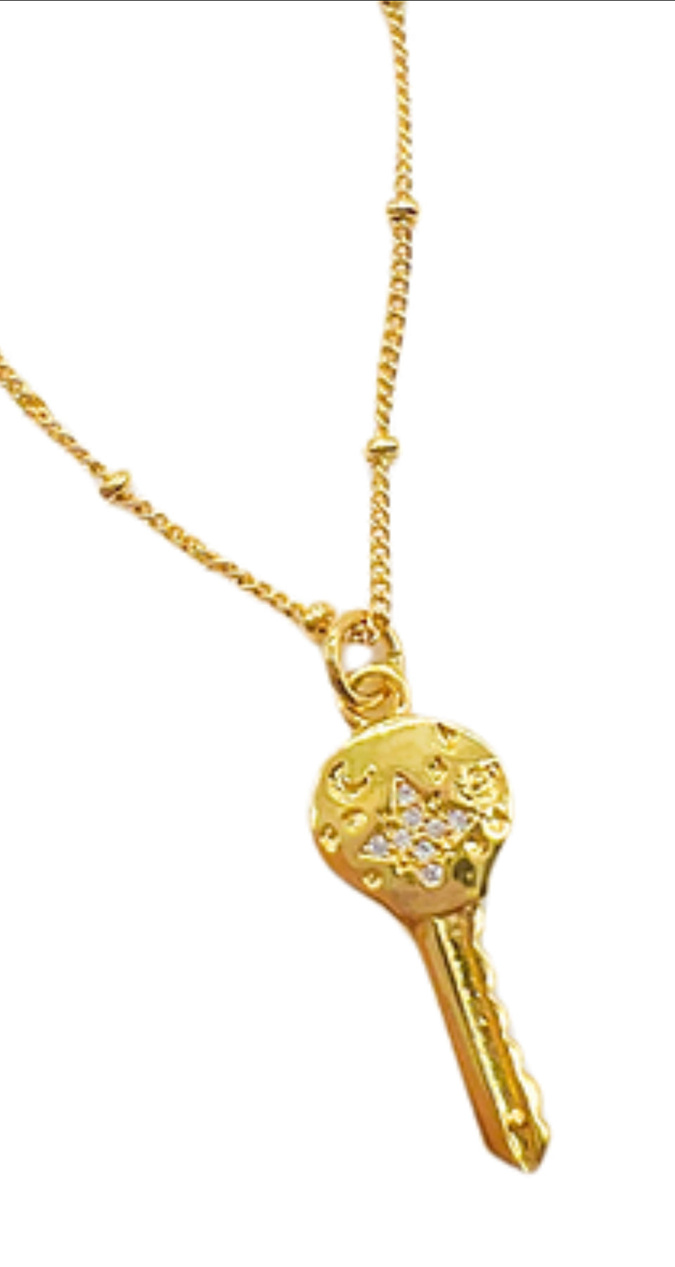 Diamond Key Gold Necklace
