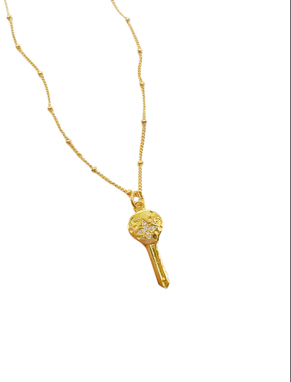 Diamond Key Gold Necklace